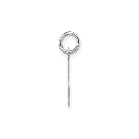 14k White Gold Initial L Pendant, Polished Block Letter Charm for Women or Unisex Wear