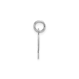 14k White Gold Initial P Pendant, Polished Block Letter Charm with Simple Bail