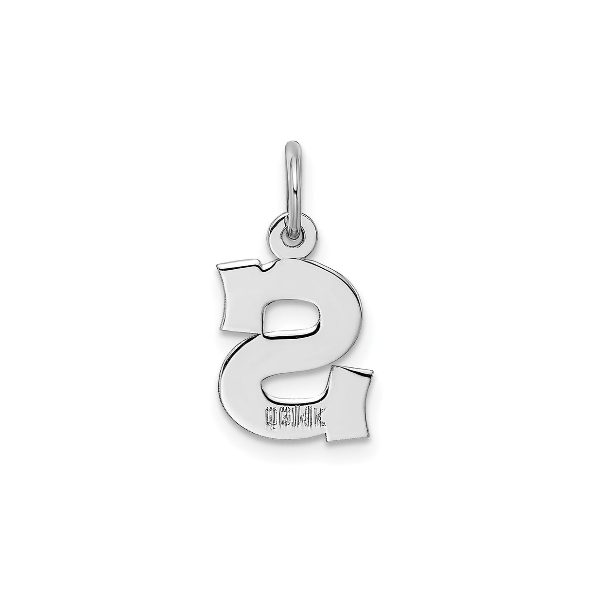 14k White Gold Dollar Sign Pendant, Polished Money Charm Symbolizing Wealth and Success