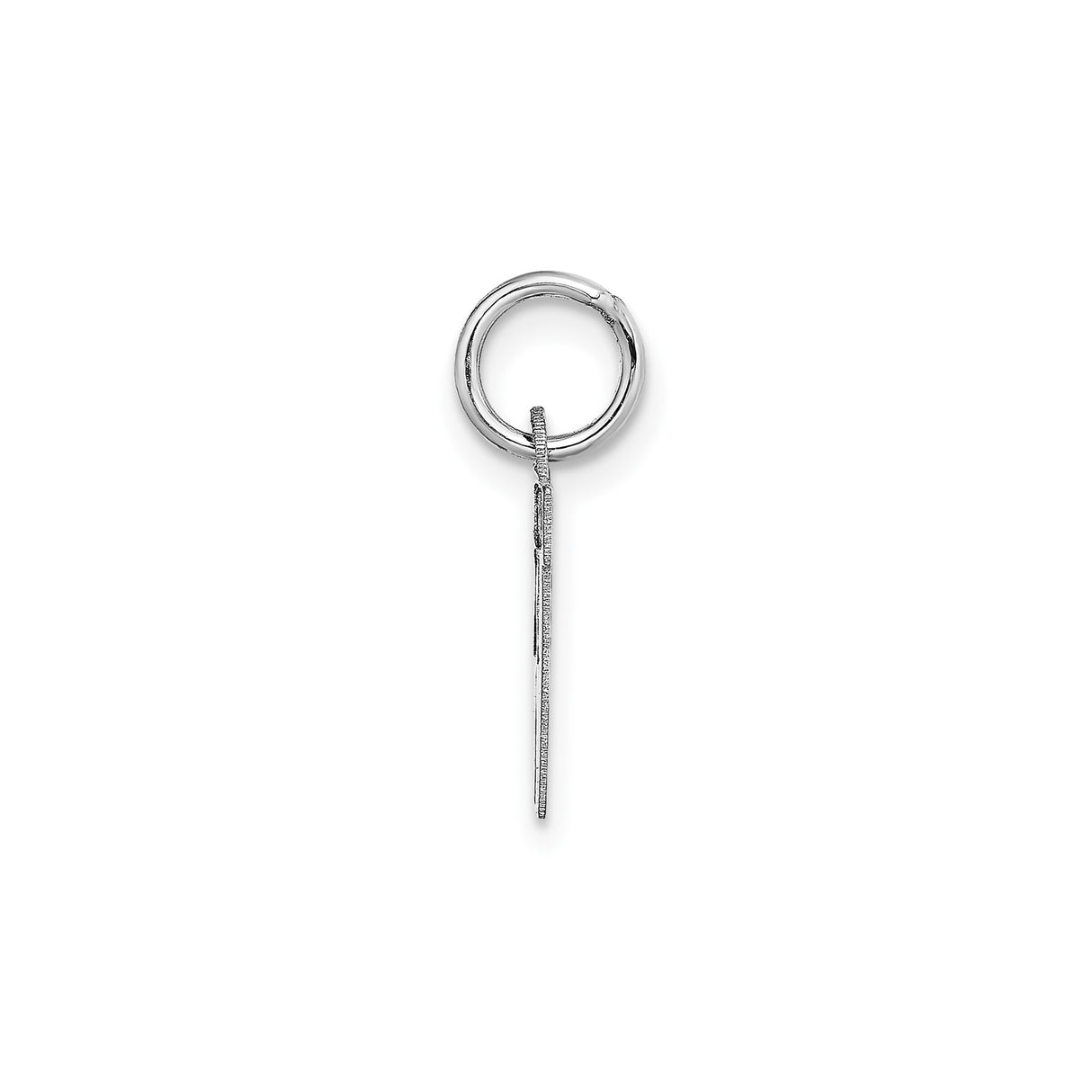 14k White Gold Pendant with Block Letter W Charm, High Polish Finish, Unisex Initial Jewelry