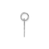 14k White Gold Pendant with Block Letter W Charm, High Polish Finish, Unisex Initial Jewelry