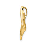 14k Yellow Gold Whale Tail Pendant with Diamond Accent, Nautical Marine Life Charm