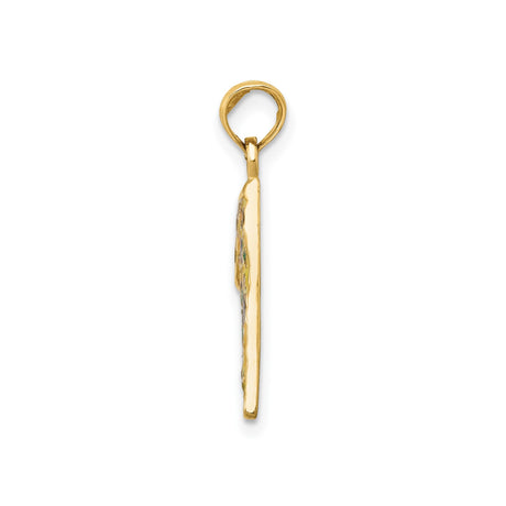 14k Yellow Gold Pizza Slice Pendant with Colorful Enamel Toppings, Fun Food Jewelry Charm