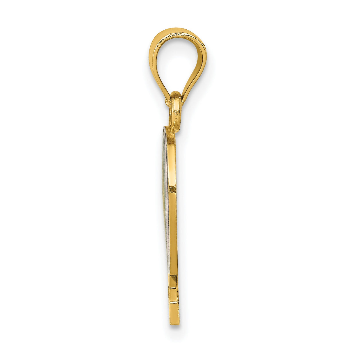Multi-Color Hot Air Balloon Charm Pendant in Real 14k Yellow Gold