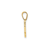 14k Yellow Gold Letter A Pendant, Script Initial Charm with Polished Finish for Women