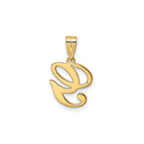 14k Yellow Gold Initial G Pendant, Script Letter Charm with Polished Finish for Women