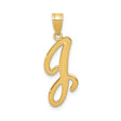14k Yellow Gold Script Initial J Pendant, Cursive Letter Charm for Women