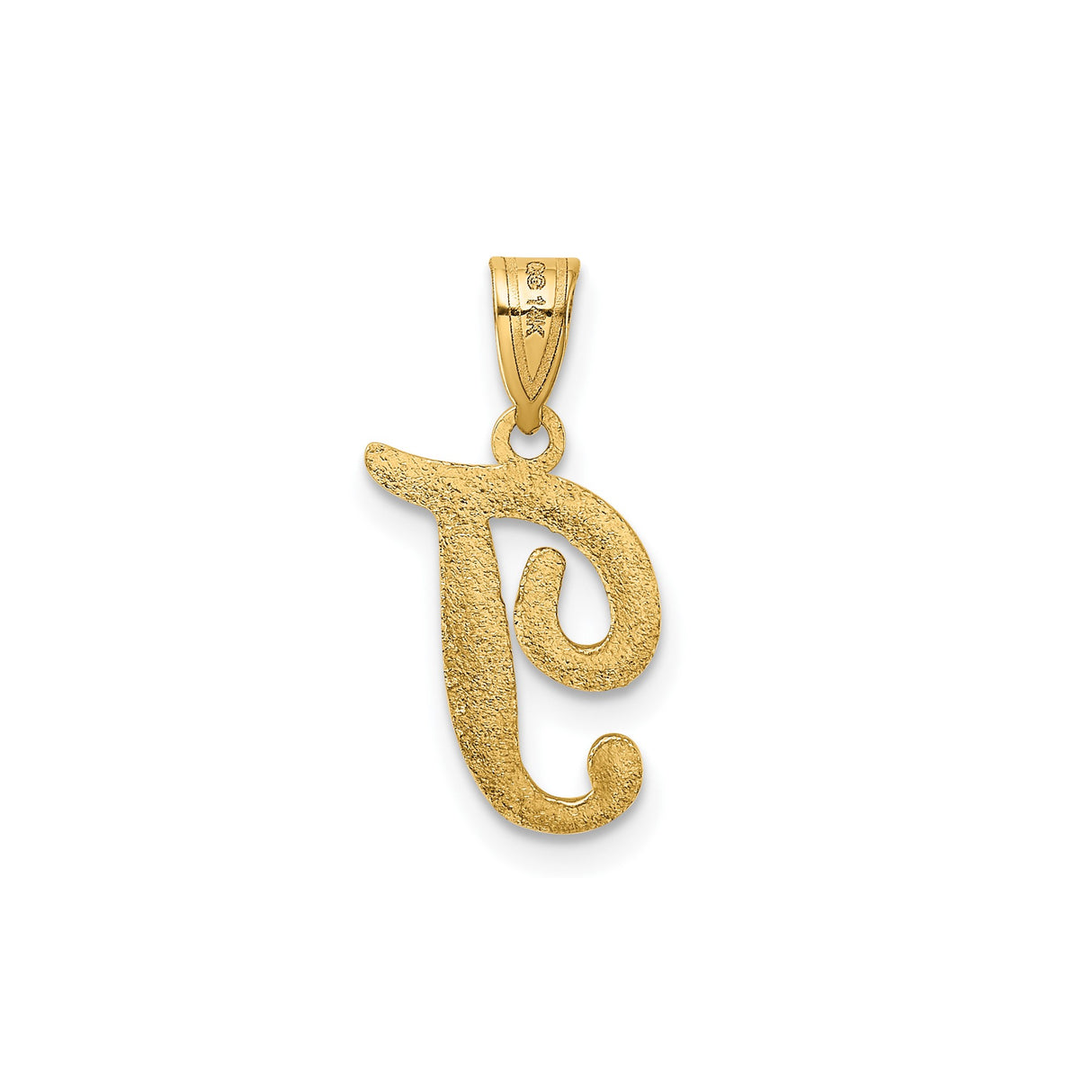 14k Yellow Gold Letter J Pendant, Script Initial Charm for Women or Unisex Wear
