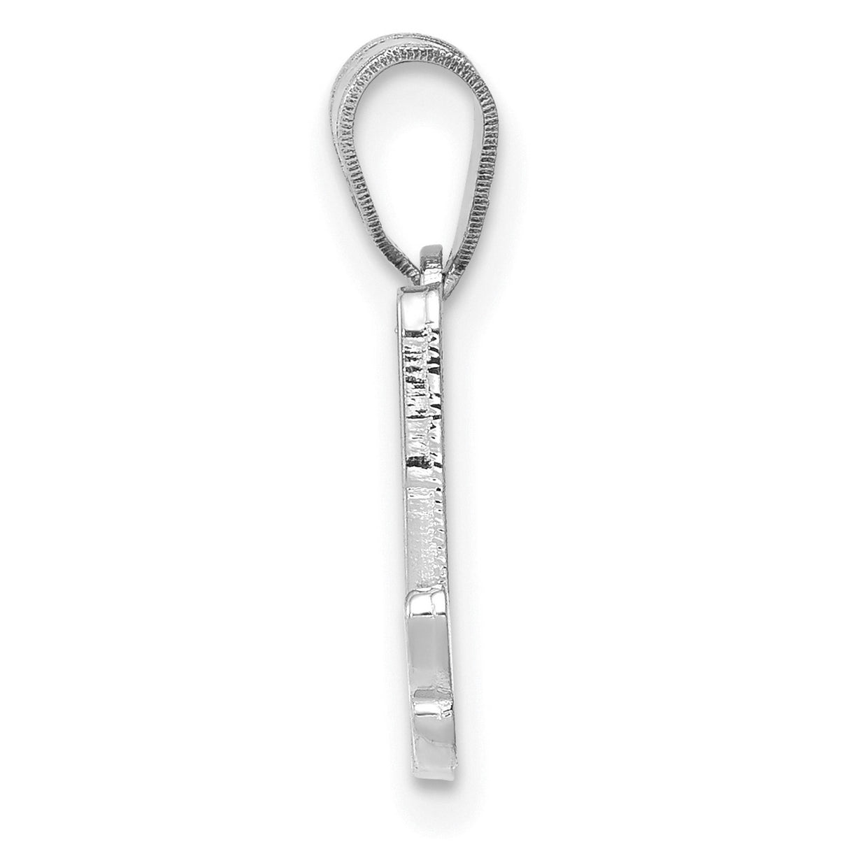 14k White Gold Initial A Pendant, Cursive Letter Charm for Women