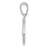 14k White Gold Script D Pendant, Polished Letter Charm, Monogram Initial Jewelry for Women