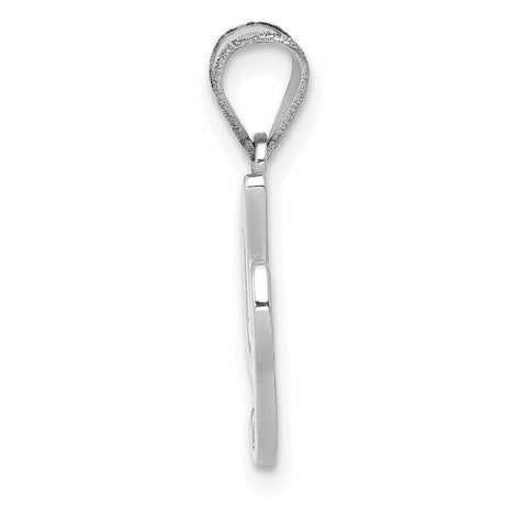 14k White Gold Initial Pendant, Script Letter J Charm, Personalized Alphabet Jewelry for Women