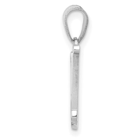 14k White Gold Initial Pendant Charm, Script Letter N, Polished Finish, Minimalist Jewelry for Women