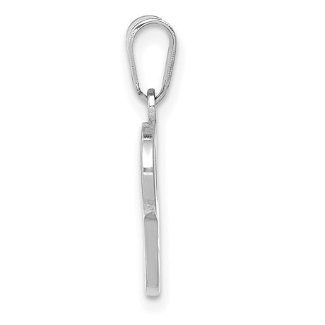 14k White Gold Letter P Pendant, Script Initial Charm, Monogram Jewelry for Women