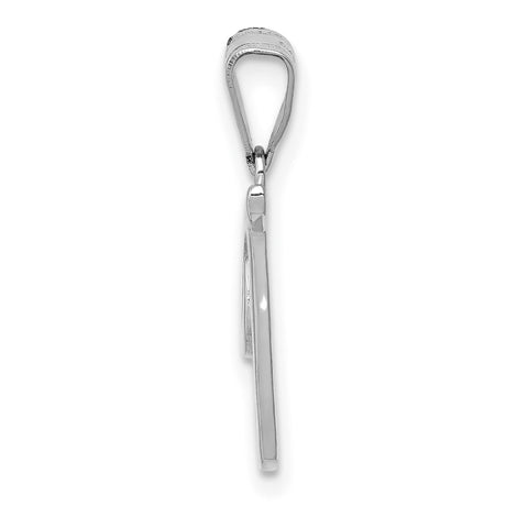 14k White Gold Script J Pendant, Cursive Initial Charm for Women