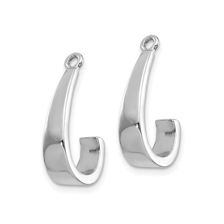 14k White Gold Fish Hook Pendant, Nautical Hawaiian Ocean Jewelry, Surfer Style Charm