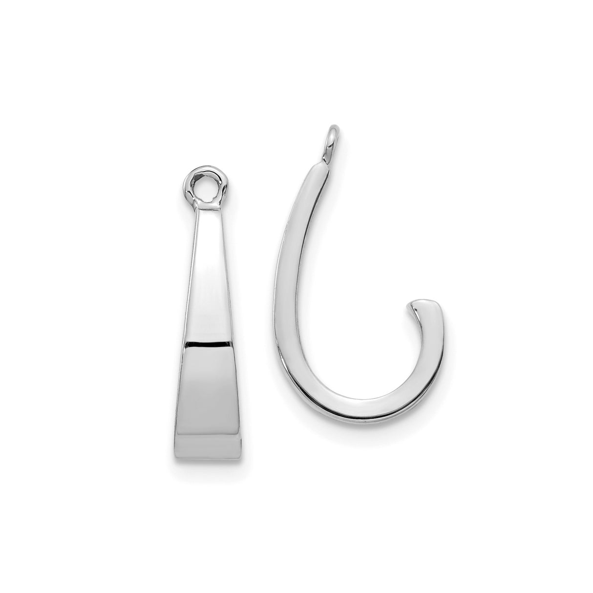 14k White Gold Fish Hook Pendant, Nautical Hawaiian Ocean Jewelry, Surfer Style Charm