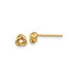 14k Yellow Gold Love Knot Stud Earrings, Intertwined Knot Design, Classic Minimalist Style