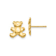 14k Yellow Gold Teddy Bear Stud Earrings for Girls with Playful Bear Design, Small Dainty Gold Studs, Everyday Gold Earrings, Solid Gold Jewelry, Whimsical Bear Motif, Fine Minimalist Earrings