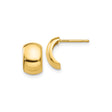 14k Yellow Gold Huggie Hoop Earrings, Polished Domed Design with Smooth Finish