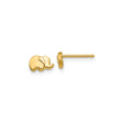 14k Yellow Gold Elephant Stud Earrings, Minimalist Animal Jewelry for Women