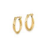 14k Yellow Gold Hoop Earrings with Double Twist Design, Polished Finish, Minimalist Style