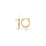 14k Yellow Gold Hoop Earrings with Double Twist Design, Polished Finish, Minimalist Style
