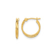14k Yellow Gold Hoop Earrings with Double Twist Design, Polished Finish, Minimalist Style