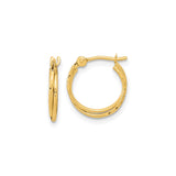 14k Yellow Gold Hoop Earrings with Double Twist Design, Polished Finish, Minimalist Style