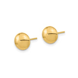 14k Yellow Gold Dome Stud Earrings, Polished Finish, Minimalist Modern Design for Women