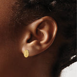 14K Yellow Gold Our Lady Guadalupe Religious Stud Earrings