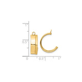 14k Yellow Gold Hoop Earrings, Polished Round Minimalist Design for Women