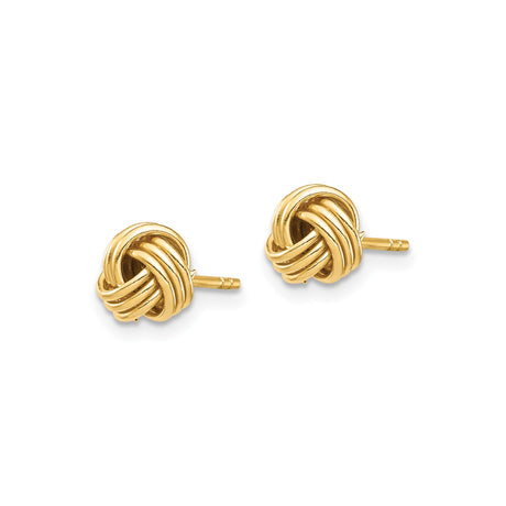14K Yellow Gold Love Knot Stud Earrings with Twisted Rope