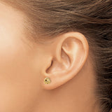 14K Yellow Gold Love Knot Stud Earrings with Twisted Rope