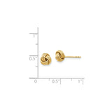 14K Yellow Gold Love Knot Stud Earrings with Twisted Rope
