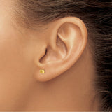14k Yellow Gold Square Stud Earrings, Modern Minimalist Geometric Design for Women or Unisex Wear