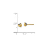 14K Yellow Gold And Rhodium Love Knot Stud Earrings