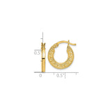 14k Yellow Gold Hoop Earrings with Greek Key and Infinity Design, Mediterranean Style
