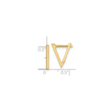 14k Yellow Gold Triangle Hoop Earrings, Geometric Huggie Hoops with Minimalist Design