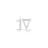 14k White Gold Triangle Hoop Earrings, Modern Geometric Minimalist Design for Women