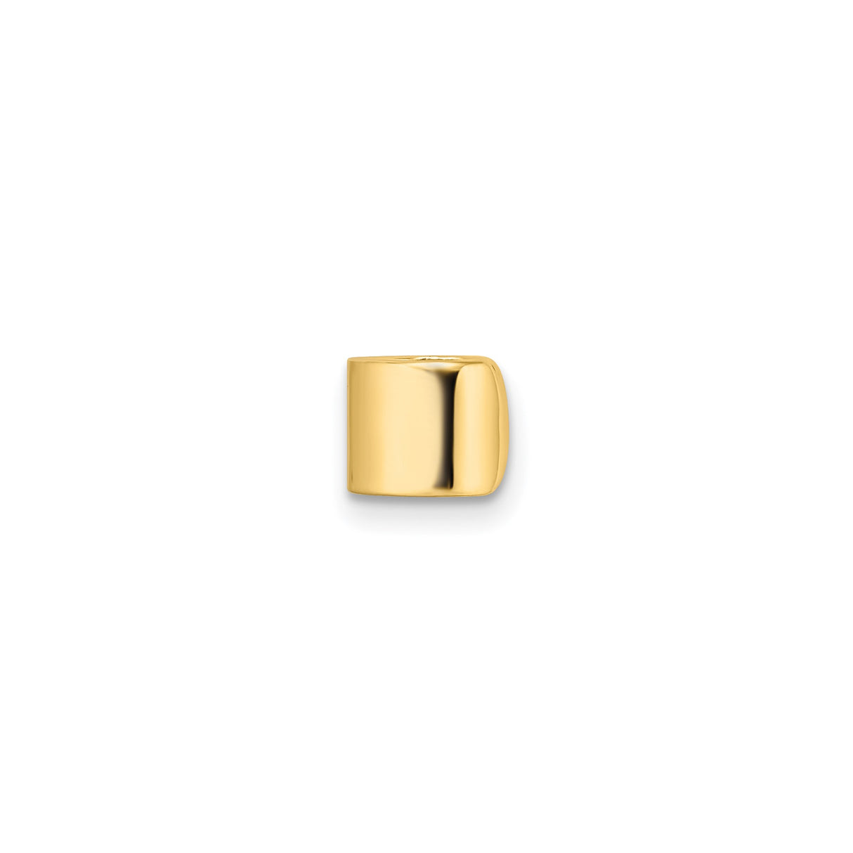 14k Yellow Gold Slide Charm Bead for Bracelet or Necklace, Minimalist Polished Spacer with Smooth Finish, Stackable Plain Jewelry Accent, Solid Unisex Component for Custom Gold Accessories