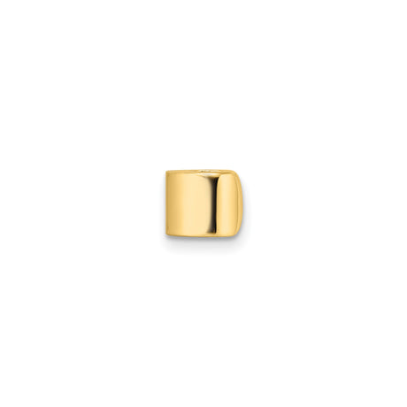14k Yellow Gold Slide Charm Bead for Bracelet or Necklace, Minimalist Polished Spacer with Smooth Finish, Stackable Plain Jewelry Accent, Solid Unisex Component for Custom Gold Accessories