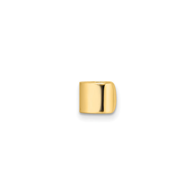 14k Yellow Gold Slide Charm Bead for Bracelet or Necklace, Minimalist Polished Spacer with Smooth Finish, Stackable Plain Jewelry Accent, Solid Unisex Component for Custom Gold Accessories
