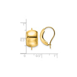 14k Yellow Gold Hoop Earrings with Polished Domed Design and Leverback Closures