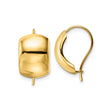 14k Yellow Gold Hoop Earrings with Polished Domed Design and Leverback Closures