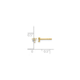 14k Yellow Gold Stud Earrings with Cubic Zirconia, Floral Cluster Design, Minimalist Style