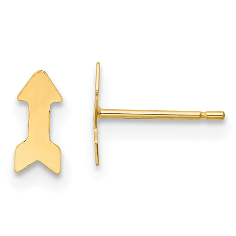 14k Yellow Gold Arrow Stud Earring for Women with Minimalist Upward Arrow Design, Symbol of Ambition and Direction, Dainty Fashion Jewelry, Solid Gold Post, Lightweight Everyday Accessory