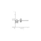 14k White Gold Star Stud Earrings, Puffy Polished Design, Minimalist Celestial Style