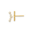 14k Yellow Gold Ear Climber Earrings with Cubic Zirconia, Cascading Star Design
