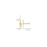 14k Yellow Gold Lightning Bolt Stud Earrings, Minimalist Edgy Design, Unisex Jewelry