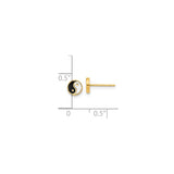14k Yellow Gold Yin Yang Stud Earrings with Black and White Enamel Symbol